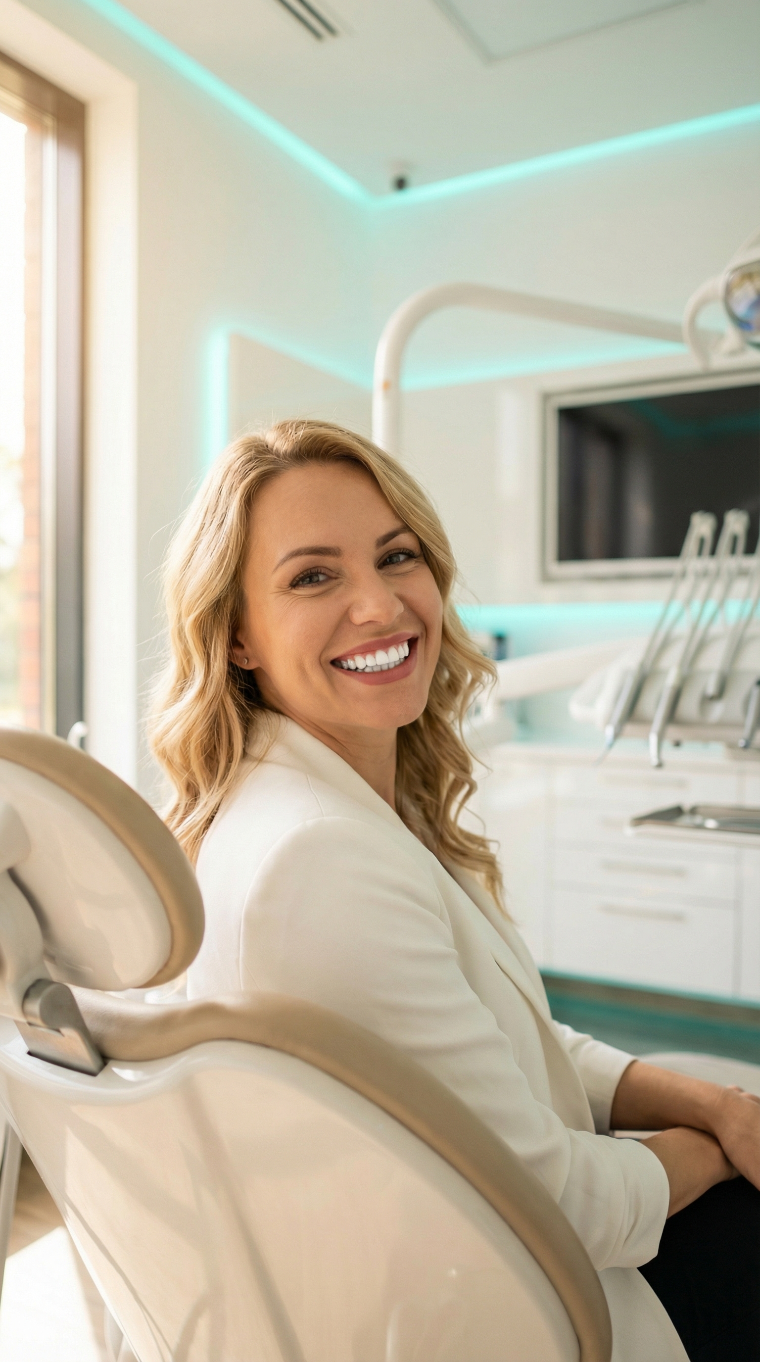 Smiling patient in a modern dental clinic